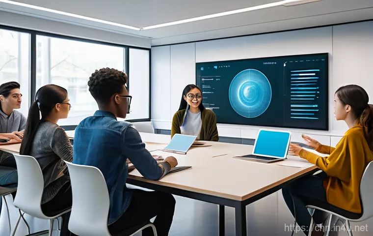 HSK 시험 변경 사항 최신 업데이트 - A vibrant, modern classroom setting with a diverse group of young adult students (male and female, v...