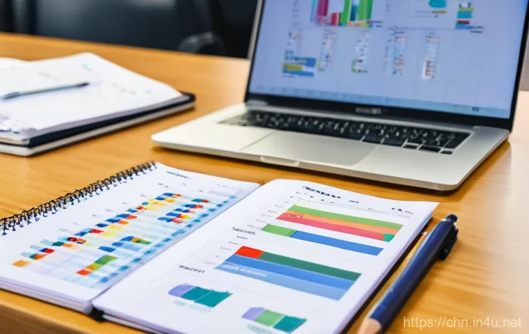 HSK 점수 관리와 개인 기록 유지 - **HSK Study Progress Tracker:** A bright, organized study space featuring a young, focused student, ...