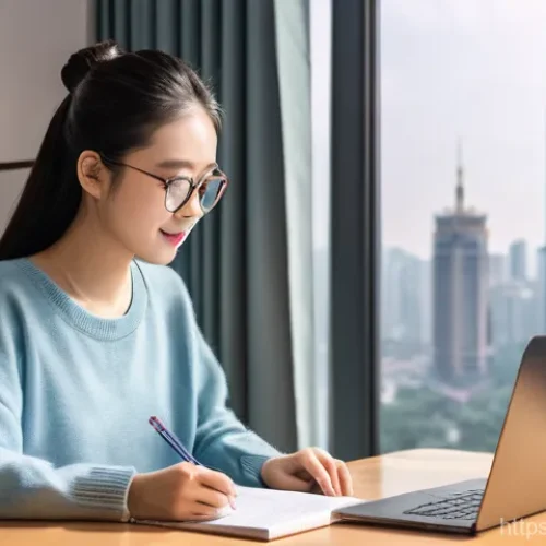 Home 20 중국어 자격증 비교 HSK vs TOCFL - **HSK Study Scene in a Modern Chinese Setting:** A focused young female student, with a diverse East...