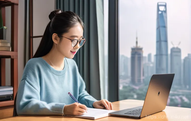 중국어 자격증 비교 HSK vs TOCFL - **HSK Study Scene in a Modern Chinese Setting:** A focused young female student, with a diverse East...